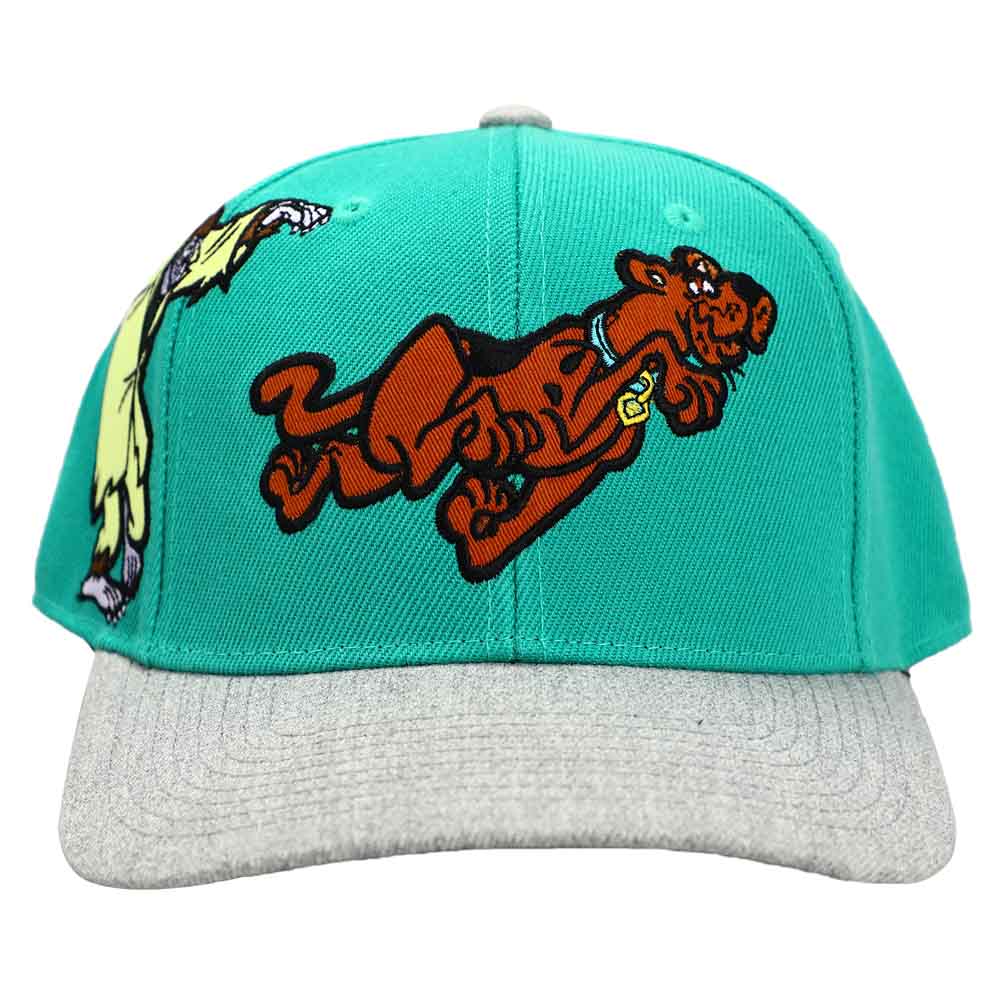 SCOOBY DOO EMBROIDERED TEAL PRE-CURVED BILL SNAPBACK