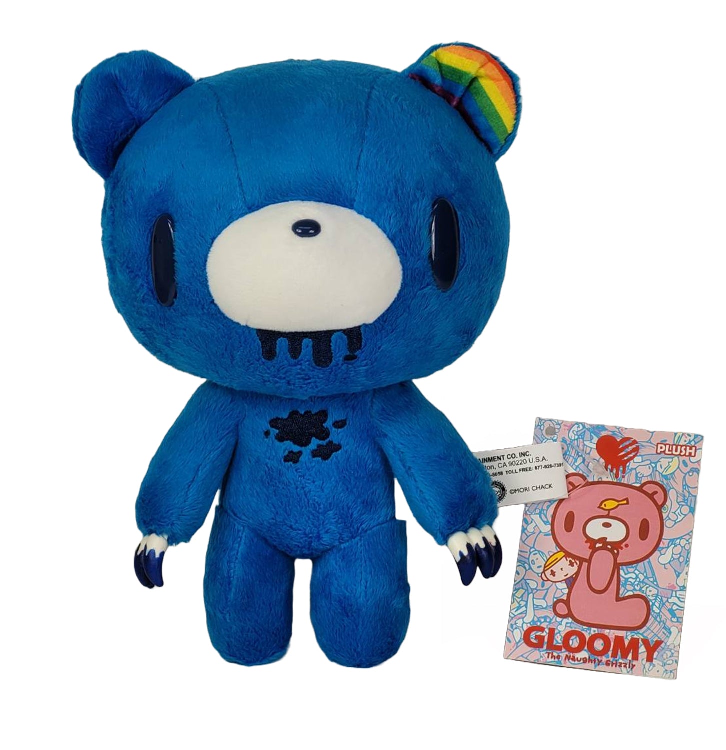Blue gloomy bear with rainbow ear
