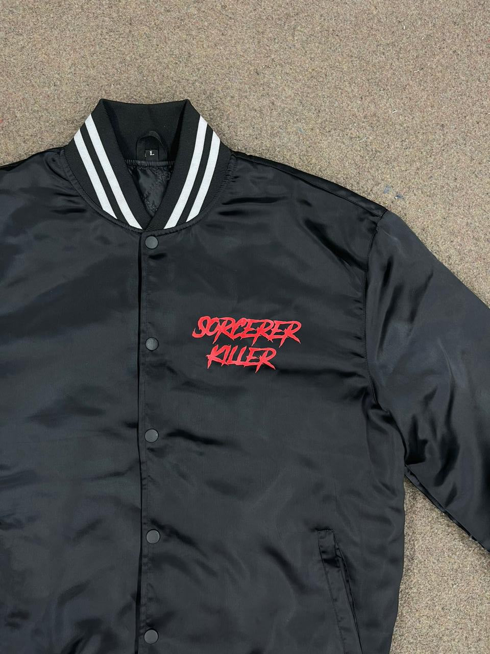 Toji inspired satin bomber jacket