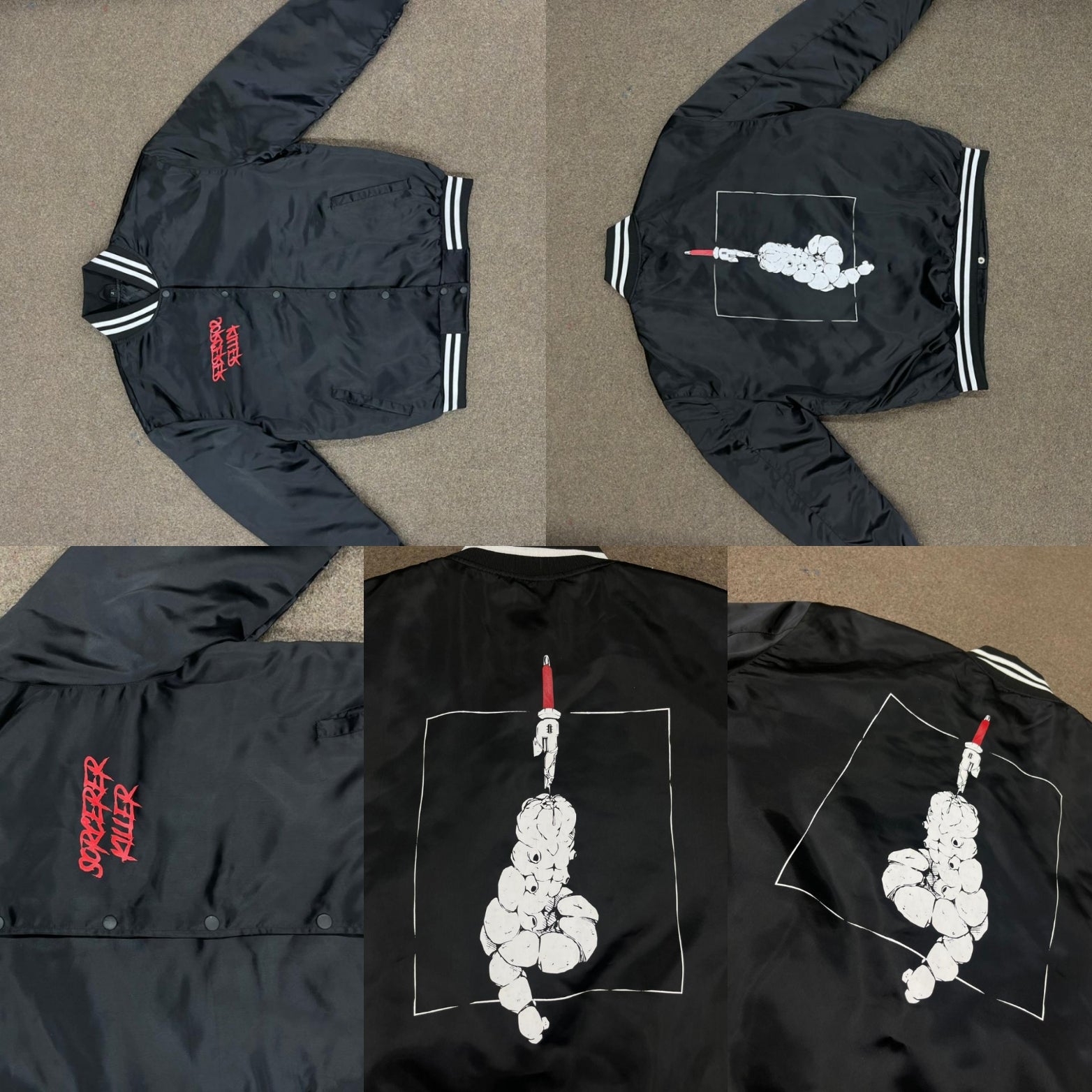 Toji inspired satin bomber jacket