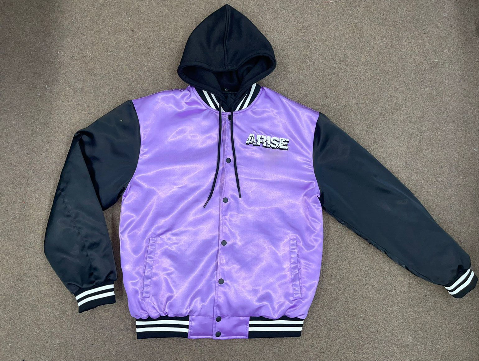 Solo leveling inspired satin bomber jacket