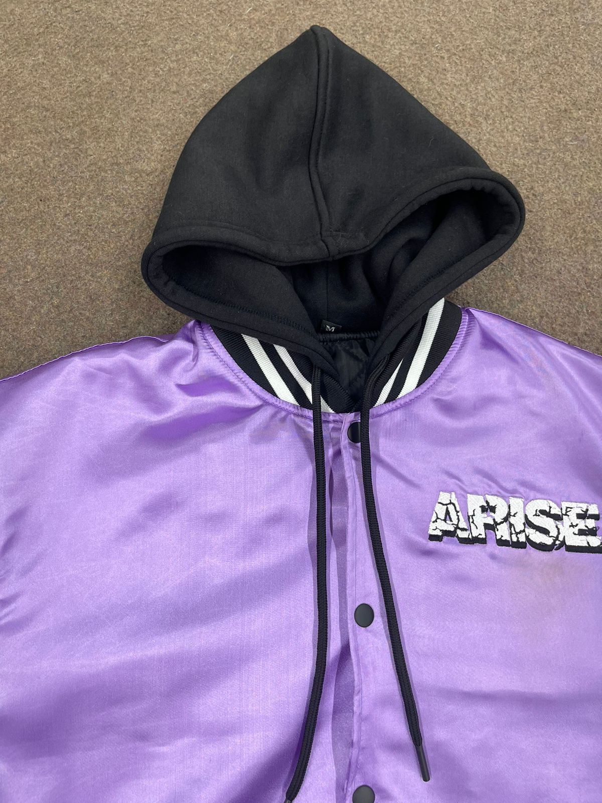 Solo leveling inspired satin bomber jacket