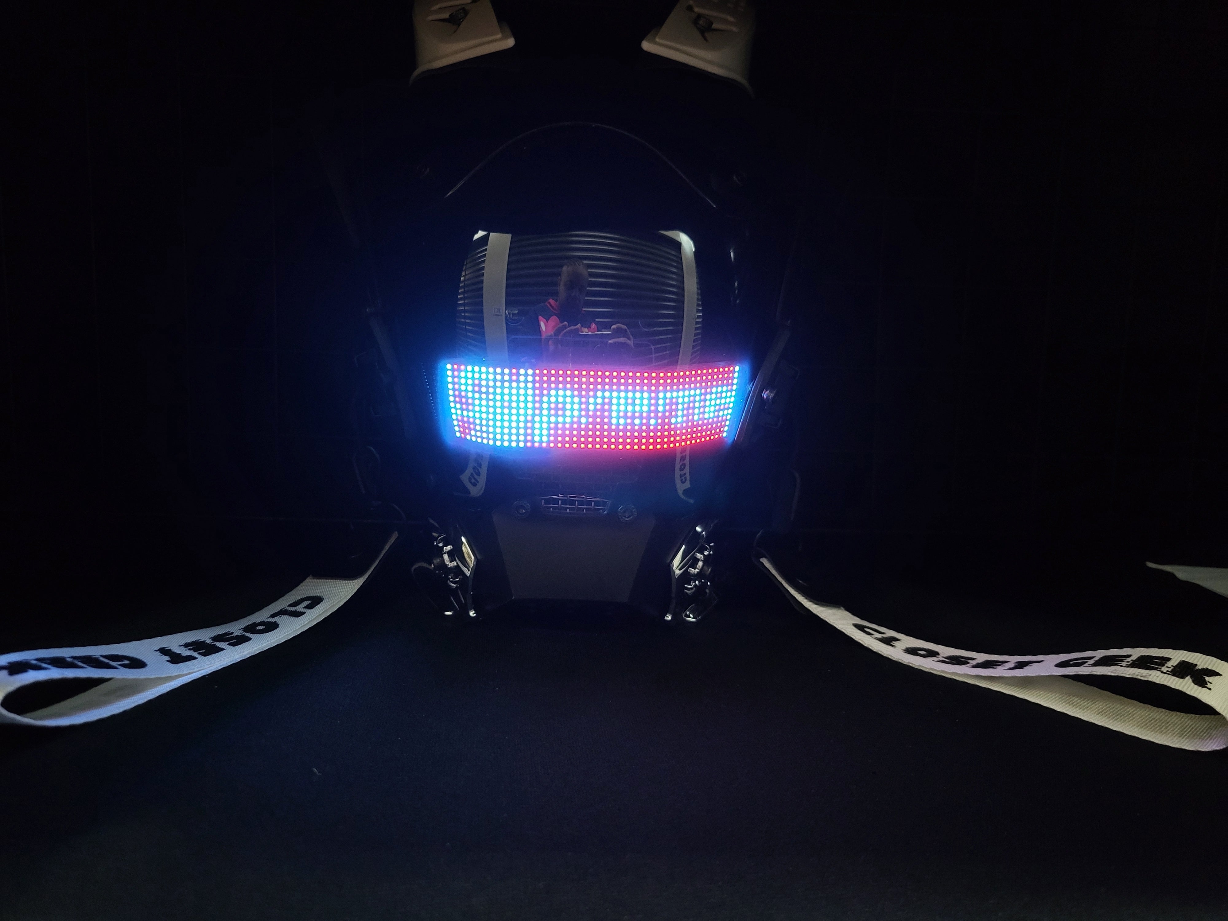 Programmable Led Helmet L.e.d programmable cyber helmet with fins – Closetgeekllc