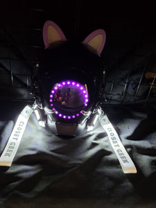 L.e.d cyber helmet with cat ears
