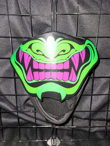 Sound activated green with purple oni mask